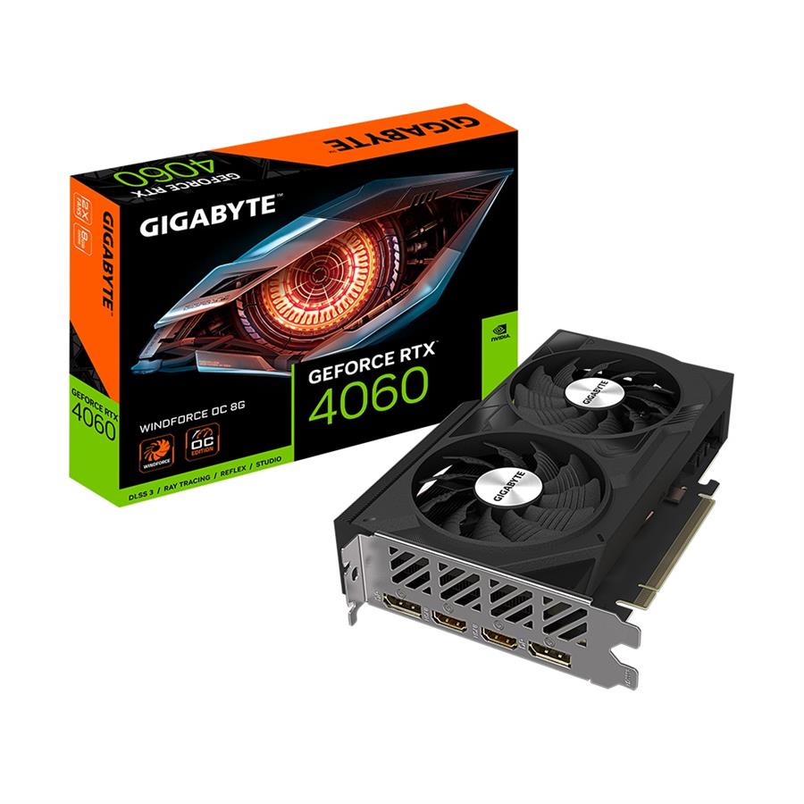 Placa de Video Gigabyte GeForce RTX 4060 WINDFORCE OC 8GB