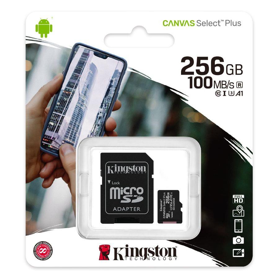Memoria SD 256GB Kingston Canvas Select Plus c/adaptador